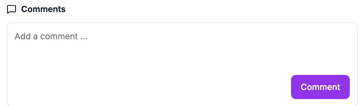 The Comments section of an incident with an empty comment box and the Comment button