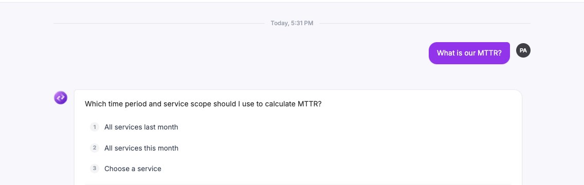 Nova asking which time period and service scope to use, with three numbered choices